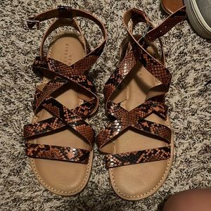Snake skin print sandals